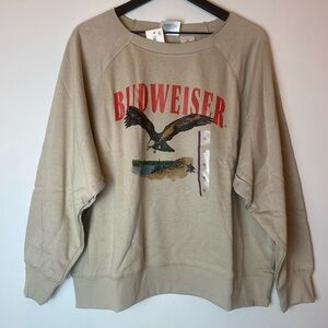 Budweiser Tan Sweatshirt with Eagle Design Sz XL NWT